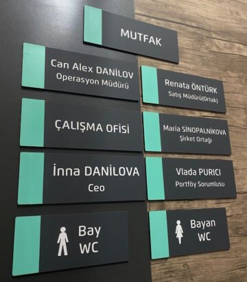 Ofis tabelası – profesyonel yönlendirme detayı